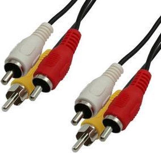 Câble RCA composite vidéo et audio Jaune rouge blanc 1,5m