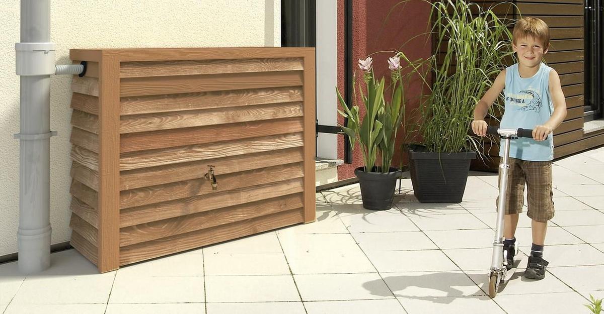Garantia Woody colonne récupératrice d'eau 350 liter lightwood
