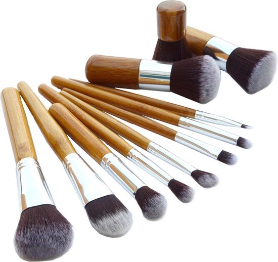 Evvie make-up kwasten set, 11-delig – bamboe – Basic Collection - Evvie