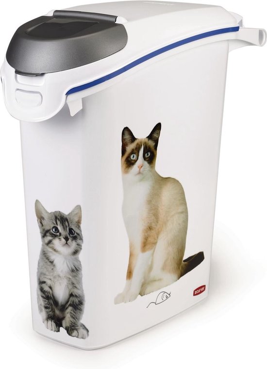Curver Kattengritcontainer - Kattenprint - Wit - 23L | bol