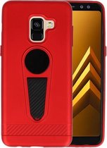 Rood Magneet Stand Case hoesje voor Samsung Galaxy A8 2018