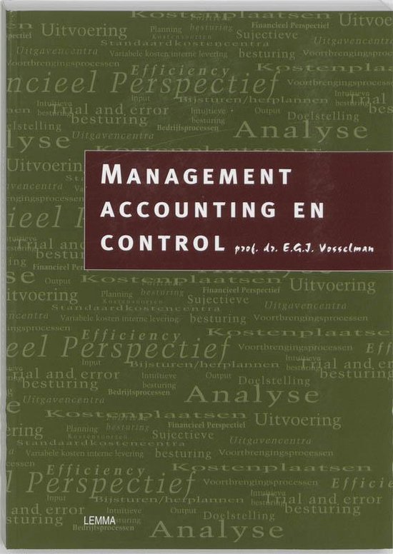 Cover van het boek 'Management accounting en control / druk 3' van E.G.J. Vosselman