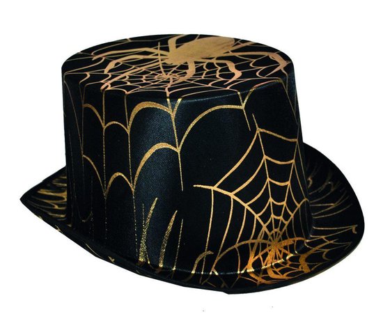 ESPA - Zwarte en goudkleurige spinnen hoge hoed voor volwassenen - Hoeden >  Hoge hoeden | bol.com