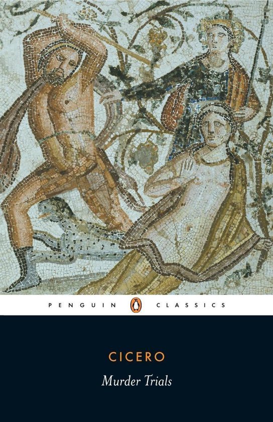 Cicero - Murder Trials Penguin Classics boek met mozaïek van gevechtsscène.