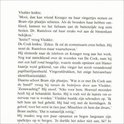 Tekstpagina met een gedetailleerd plot uit een misdaadroman. Zwart-wit tekst op crème papier.
