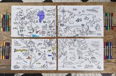 EatSleepDoodle Set de 4 cartes du monde - à colorier