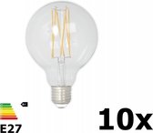 10 Stuks Vintage LED Lamp 240V 4W 350lm E27 GLB80 Helder 2300K Dimbaar