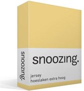Snoozing Jersey - Hoeslaken Extra Hoog - 100% gebreide katoen - 200x210/220 cm - Geel