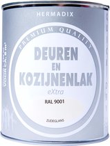 Hermadix deuren & kozijnen lak zijdeglans RAL 9001 - 750 ml.