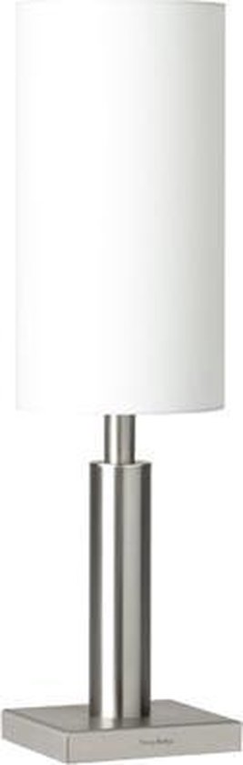 artillerie injecteren Barcelona Bony Design tafellamp rvs met ronde witte kap (6105-00) | bol.com