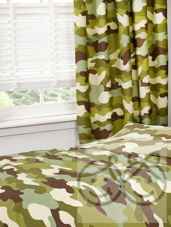 Camouflage Gordijn Plooiband 2x168Bx183Lcm