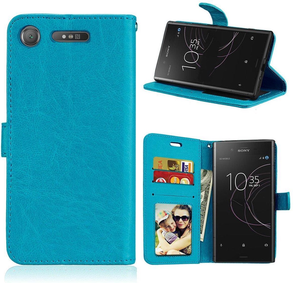 Sony Xperia XZ1 portemonnee hoesje - Turquoise