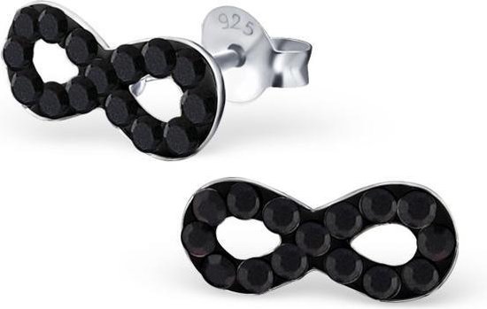 Montebello Oorbellen Burcu Black - 925 Zilver E-Coating - Infinity - 11x5mm