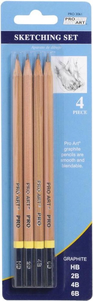 Pro Art - Tekenpotloden HB - per 4 verpakt