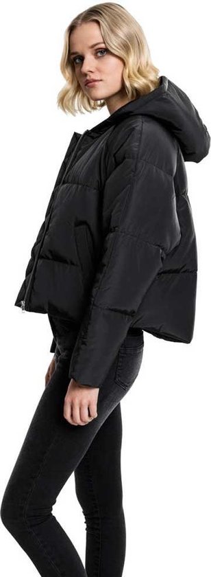 Urban Classics Winterjas L Hooded Oversized Puffer Zwart Urban Classics Winterjas L Hooded Oversized Puffer Zwart