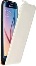 Wit Lederen Flip case case Telefoonhoesje Samsung Galaxy S6