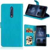 Nokia 8 Portemonnee Hoesje Booktype Wallet Case Turquoise