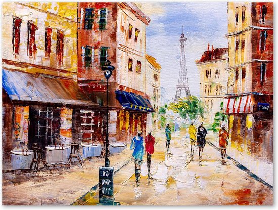 Canvas Schilderij Parijs - Kleurrijk