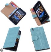 "Bestcases  ""Slang"" Turqoise Bookcase Cover Hoesje HTC Desire 816"