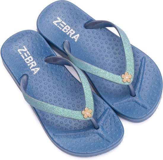 Afwijking Uitpakken handel Zebra slippers blauw maat 32,5/34 | bol.com