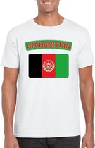 T-shirt met Afghaanse vlag wit heren 2XL