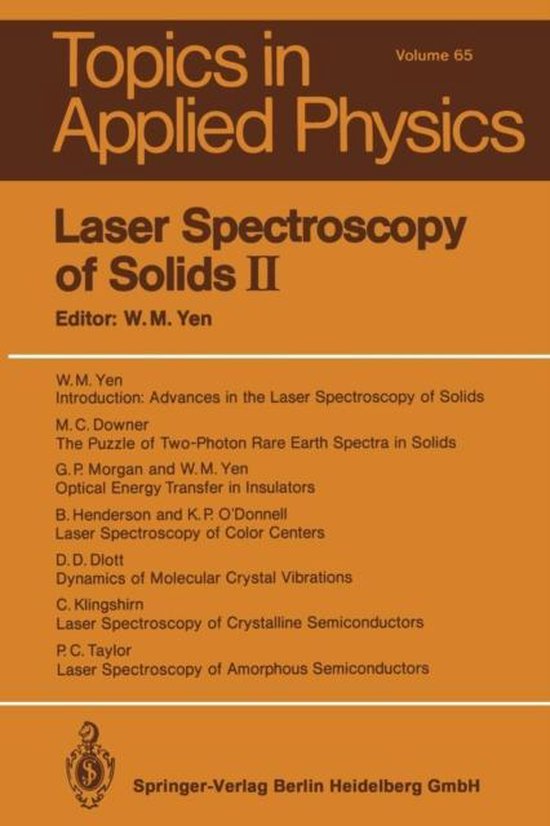 Laser Spectroscopy of Solids II 9783662309292 Boeken