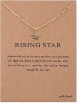 Carte de voeux La vie est magique - avec chaîne plaquée or Star - Carte de voeux positivité - Rising Star