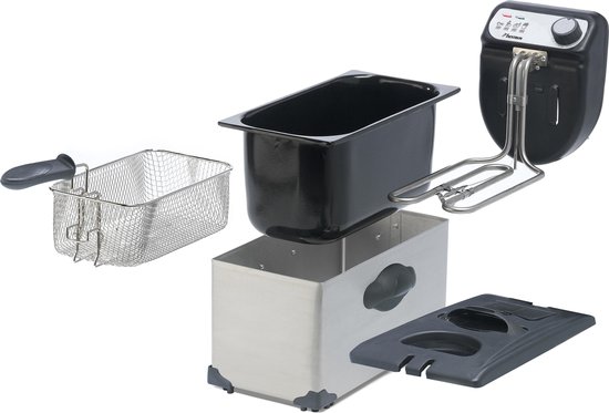 Bestron Frituurpan - AF351 - Friteuse 2200W - 3.5L inhoud - Coolzone-technologie - Kijkvenster - RVS - 5 jaar garantie - WK