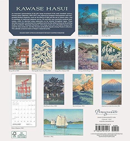 bol-kawase-hasui-2016-wall-calendar-kawase-hasui-9780764971013-boeken