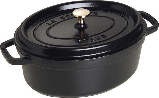 Staub Braadpan Ovaal Cocotte Zwart - ø 29 cm / 4.2 liter