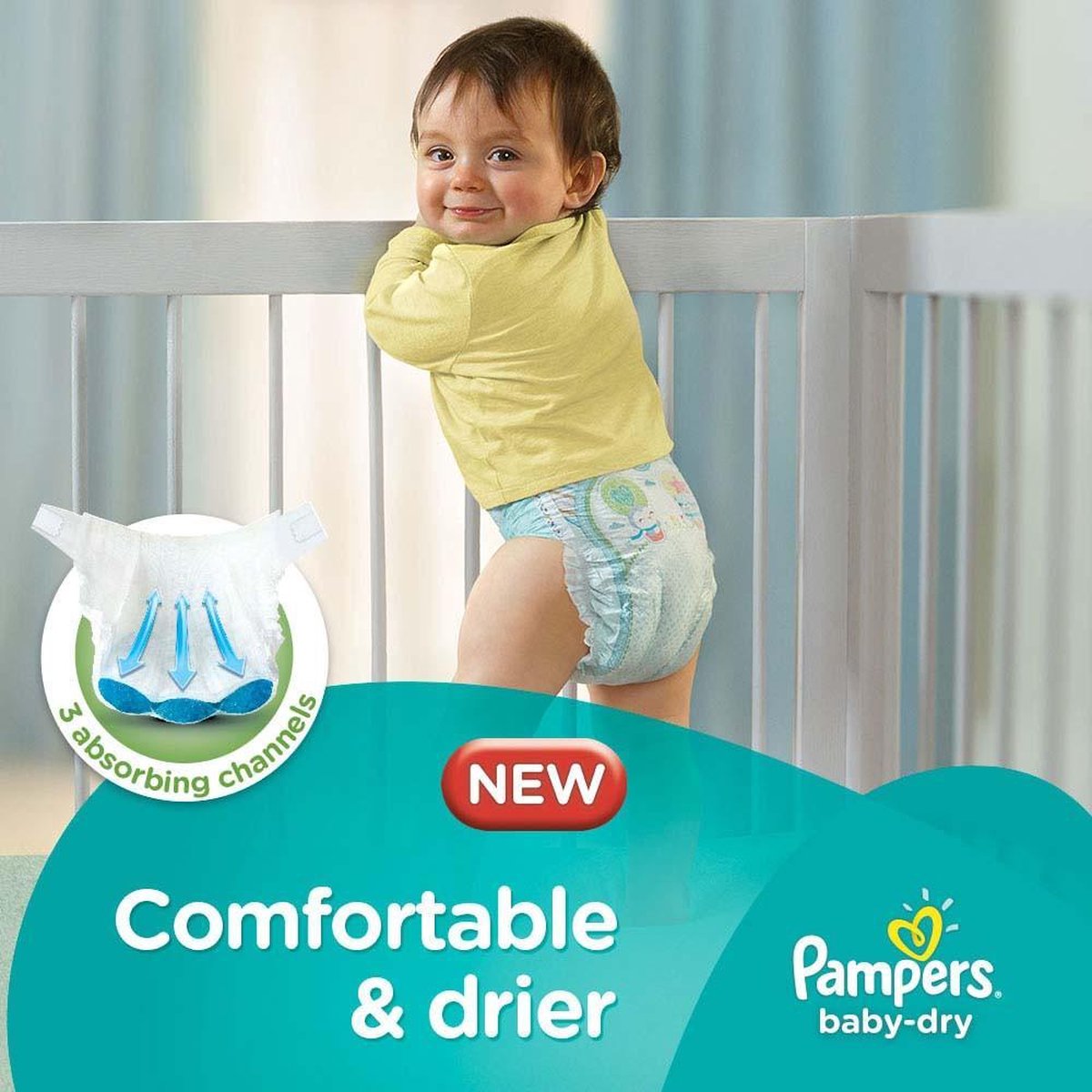Pampers Baby Dry Mini, 186 luiers, maat 2 (3-6 kg
