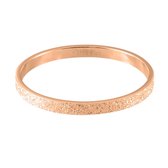 Quiges Stapelring Ring - Vulring Glitter - Dames - RVS roségoudkleurige - Maat 21 - Hoogte 2mm