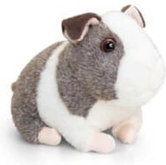 Keel Toys peluche cochon d'Inde en peluche gris / blanc avec son 16 cm | bol