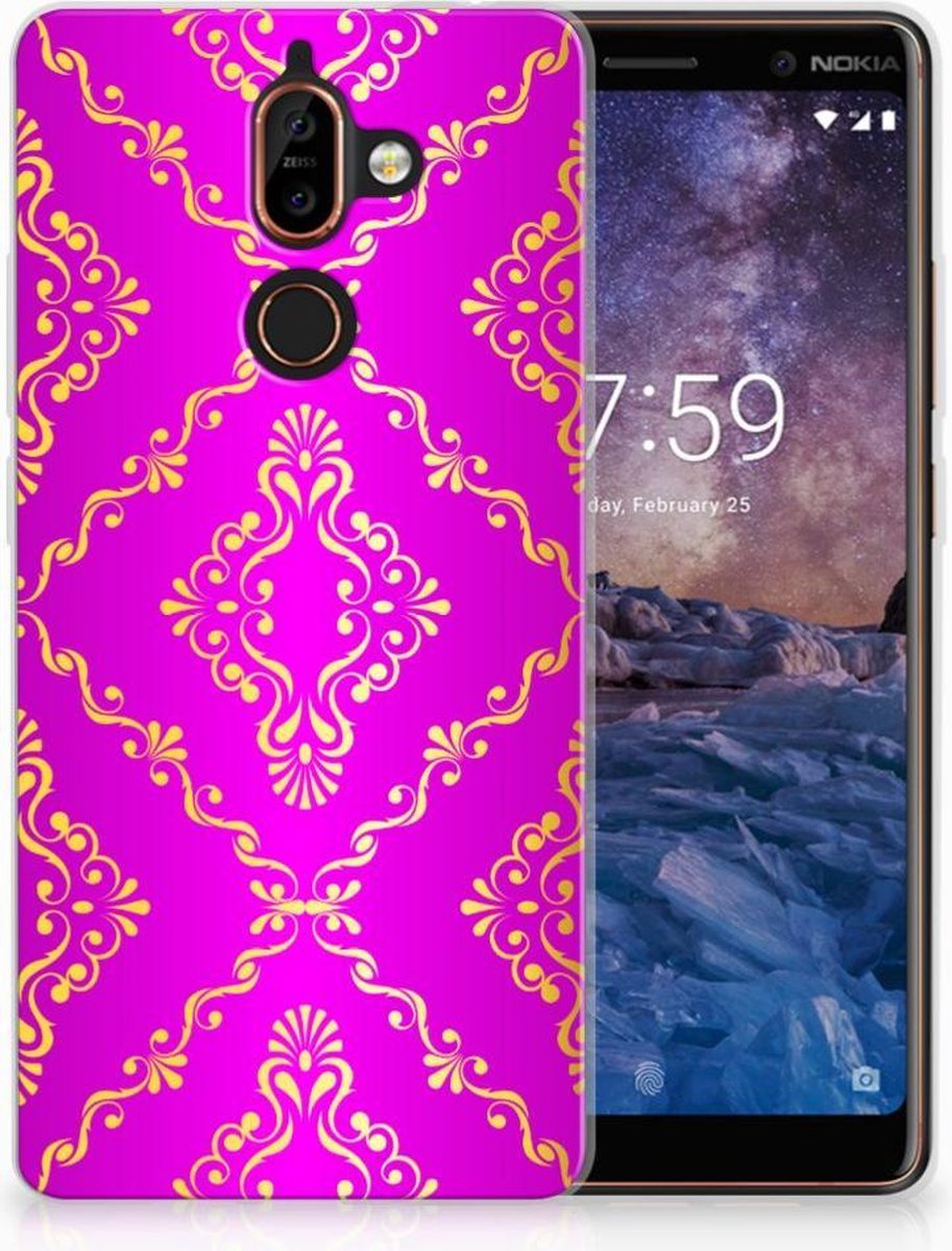 TPU Hoesje voor Siliconen Hoesje Nokia 7 Plus Barok Roze