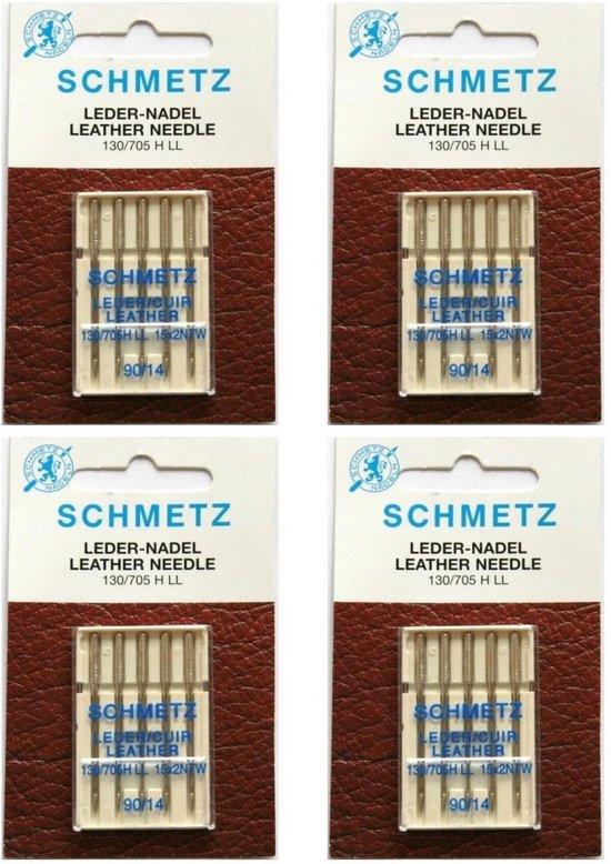 Schmetz machine aiguilles cuir (5 aiguilles) universel, 4 cartes