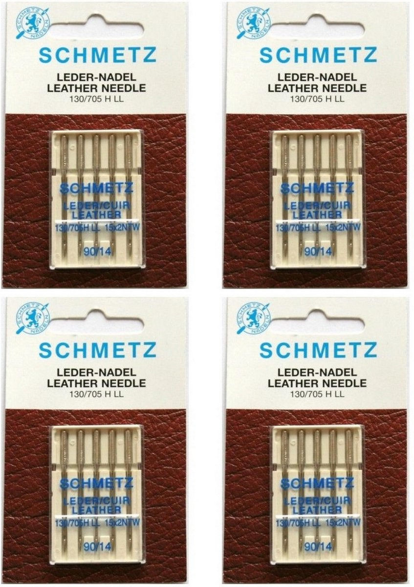 Afbeelding van product Schmetz machinenaalden leer (5 naalden) universeel, 4 kaarten