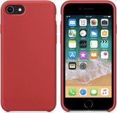 Luxe siliconen hoesje - Rood - voor Apple iPhone 7 en iPhone 8 - suède binnenkant
