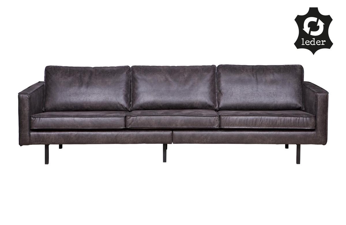 WOOOD Rodeo Bank 3-Zits - Eco-leder - Zwart - 85x277x86
