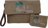 Jessidress Ibiza Style Envelope tas Handtasje met borduursels en Portemonee Handtas van Jutte - Groen