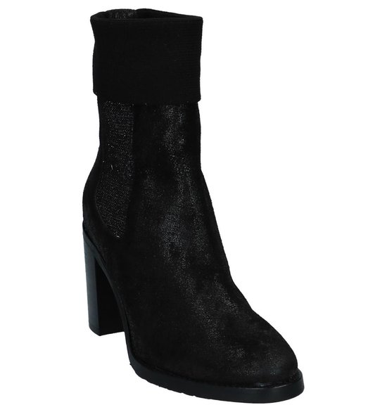 Tommy Hilfiger - Knitted Sock Heeled Boot Shiny - High heels korte laarzen  - Dames -... | bol.com