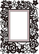 HSEFD004 Nellie Snellen Embossing & snij mal - embossingfolder en snijmal - rechthoek met bloemen