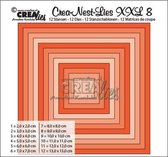 Crealies Crea-nest-Lies XXL no. 8 stans vierkant basis CLNest08XXL / 2 centimeter - 13 cm