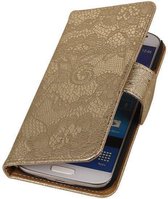 Goud Lace / Kant Design Book Cover Hoesje Galaxy S4 I9500