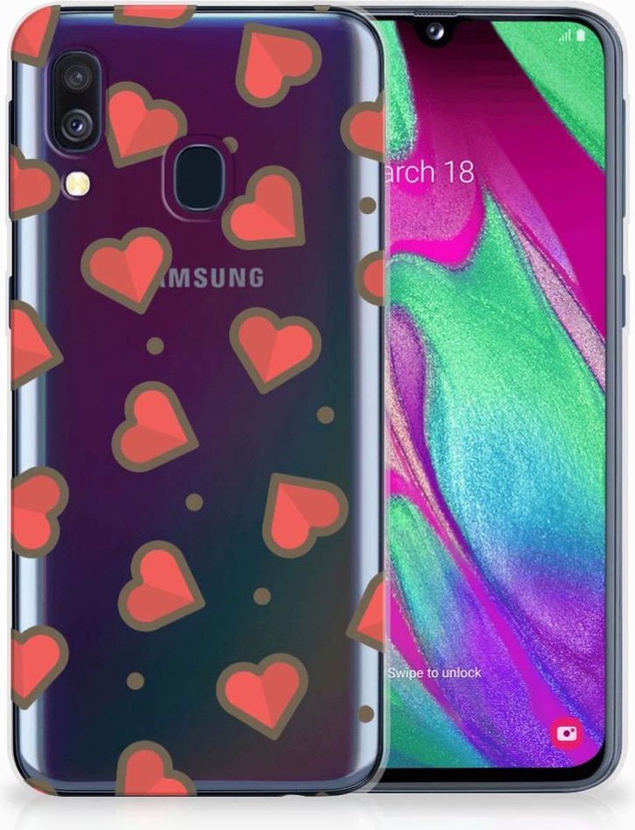 Back Cover voor Samsung Galaxy A40 TPU bumper Hearts