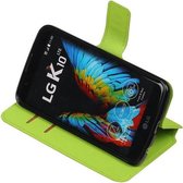 Groen LG K10 TPU wallet case booktype hoesje HM Book