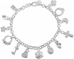 Fako Bijoux® - Bedelarmband - Verzilverd - 13 Bedels