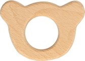 houten berenhoofd ring / bijtring 6,5X4,5CM