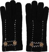 Dielay - Handschoenen met Knopen - Zwart