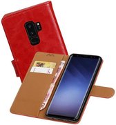 Mobieletelefoonhoesje - Zakelijke PU leder booktype hoesje voor Samsung Galaxy S9+ rood
