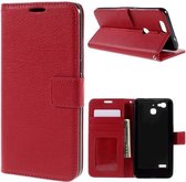 Litchi Cover wallet case hoesje Huawei P9 rood